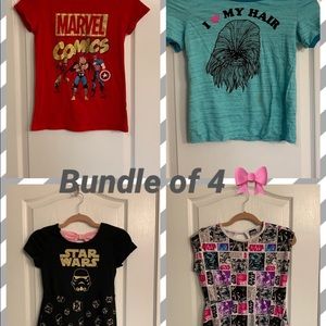 💫Four Star Wars girl wardrobe! 2 shirts 2 dresses